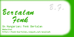 bertalan fenk business card